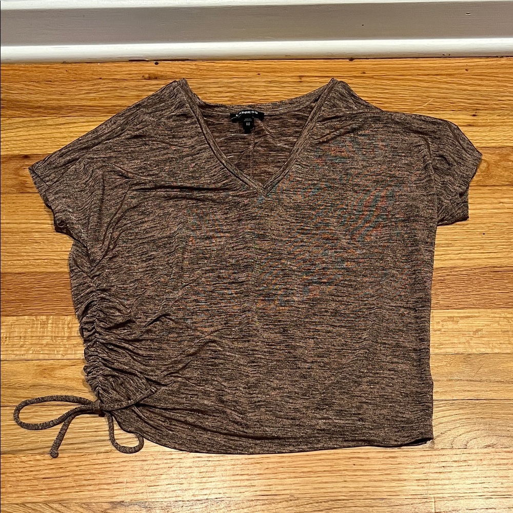 XXS Express shimmer side rouched top